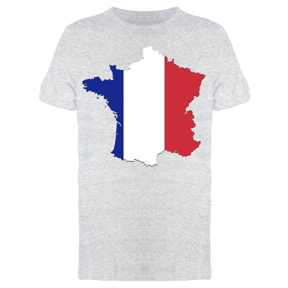 Map France Flag Colors Drawing Tee Men's -Image by Shutterstock