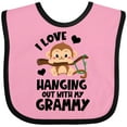 thumbnail image 3 of Inktastic Monkey I Love Hanging out with My Grammy Boys or Girls Baby Bib, 3 of 4