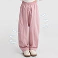 thumbnail image 6 of NAISIBABY Kids Girls Pants, Elastic Waist Quick Dry Summer Lightweight Straight Leg Sports Outdoor Pants Pink Size 4, 6 of 9