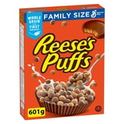 Reese's Puffs Breakfast Cereal, Peanut Butter Chocolate, Family Size, 601 g