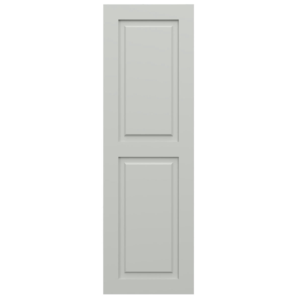 Ekena Millwork 12"W x 68"H True Fit PVC Two Equal Raised Panel Shutters, Hailstorm Gray (Per Pair - Hardware Not Included)