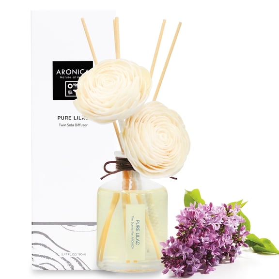 Aronica Sola Diffuser, 160ml, Pure Lilac, White, 1 Count