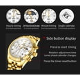 thumbnail image 4 of OLEVS Watches for Men, Mens Watches Quartz Gold Stainless Steel Waterproof Luminous Business Calendar Wrist Watch reloj para hombre, 4 of 12