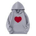 thumbnail image 2 of nerohusy Cute Hoodies for Teen Girls Cheap Cute Hoodies for Teen Girls Heart Printed Hooded Sweatshirts Oversized Long Sleeve Hoodie with Pockets 2025 Gray,5 Years, 2 of 4