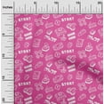 thumbnail image 2 of oneOone Velvet Pink Fabric Game Video Game Doodle Sewing Craft Projects Fabric Prints By Yard 58 Inch Wide, 2 of 4