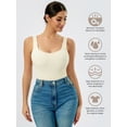 thumbnail image 3 of Athlemo Women's Sleeveless Bodysuit Square Neck Ribbed Slimming Tank Top Thong Bodysuit, 3 of 8