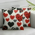 thumbnail image 3 of Heduofu Set of 2 Heart Outdoor Decorative Throw Pillow Covers Valentine's Day Pillowcases Farmhouse Cushion Covers for Couch Sofa Decor, 3 of 7