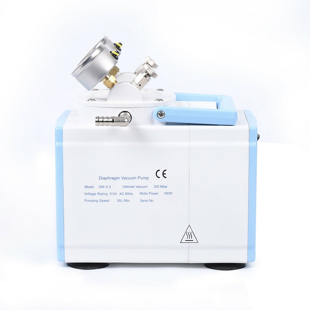 Oil Free Diaphragm Vacuum Pump Oil-Free Piston Vacuum Pump 0.08Mpa 30L/min High Flow Vacuum Pump Pressure Adjustable Portable for Vacuum Filtration Lab Tool 110V 160W