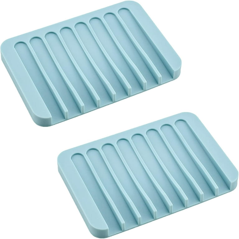 Ludlz Self Draining Soap Dishes, Premium Silicone Soap Holder, Soap Saver for Shower, Bathroom, Kitchen, Bath Tub, Razor, Sponges, Easy Clean with A
