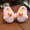 thumbnail image 2 of Kids Cute Duck Fuzzy Slippers for Boys Girls Soft Sole Non Slip Plush House Slippers Cartoon Warm Winter House Shoes Black Size 6 Toddler, 2 of 6
