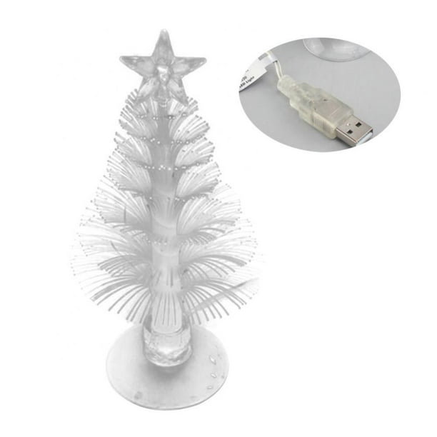 USB Powered 7 Colors Changing Fiber Optic Christmas Tree Xmas LED Light with a Star on Top