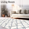 thumbnail image 2 of ODIKA 4'x6' Machine Washable Non-Slip Area Rug, Contemporary Interlocking with Subtle Contrasts High Traffic Rug, Gray, 463910, 2 of 7