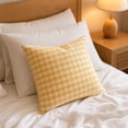 thumbnail image 6 of Yellow Striped Solid Throw Pillow with Insert, Stuffed Decorative Cushion for Sofa Couch, Bedroom Home Decor with Synthetic Fiber Fill, 6 of 7
