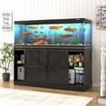 thumbnail image 7 of Blotout Farmhouse 75-120 Gallon Fish Tank Stand with Power Outlet, 59"Aquarium Stand with Storage/Sliding Barn Door, Heavy Duty Tank Stand for 2 Fish Tank/Reptile Terrarium, 1200lbs Capacity, Black, 7 of 7