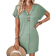 thumbnail image 4 of Vestido camisero de algodón para mujer, estilo casual de verano, manga corta, con botones, ideal para la playa o como pareo, con bolsillos., 4 of 5