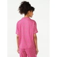 thumbnail image 5 of Joyspun Women's Woven Notch Collar Pajama Top, Sizes S to 3X, 5 of 6