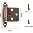 thumbnail image 4 of 1 par de bisagras para armario con tornillos, cierre automático, decorativas, montaje frontal para puertas de armario de pared de cocina variables (bronce antiguo), 4 of 4