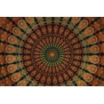 thumbnail image 4 of Bless International Indian hippie Bohemian Psychedelic Golden Blue Peacock Mandala Wall hanging Bedding Tapestry (Golden Green, Medium (54x60Inches)(137x152cms)), 4 of 4