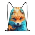 thumbnail image 1 of Fotbe Fiery Red Maple Leaf Fox Bolsa Mochila con Cordón Estampada, Bolsa de Gimnasio Deportiva, Bolsa Cinch, Bolsa con Cordón para Hombres y Mujeres-Small, 1 of 6