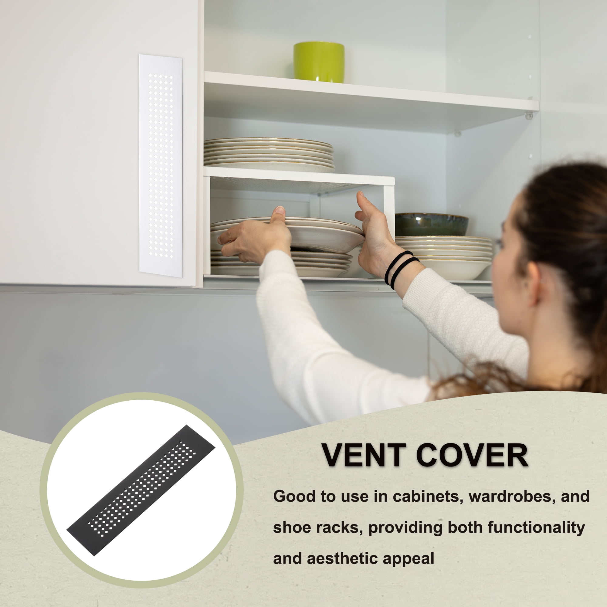 Uxcell 2Pcs 14 x 2" Door Air Vent Cover Grille Ventilation Cover with Screw Black