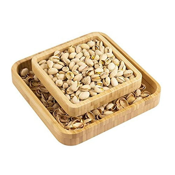 Bol à Collations Pistache, Double Support de Plat, Piédestal et Bol de Noix de Tournesol avec Rangement en Coquille, Support Magnétique pour Tenir Ensemble, 9.45 x 9.45 x 2.76 Gute Cuisine