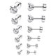 thumbnail image 1 of 6 pares de pendientes para hombre, pendientes negros, pendientes para hombre, pendientes de aro negros, conjunto de pendientes de acero inoxidable, Piercings de joyería para hombres y mujeres Feliz Sencillez, 1 of 1