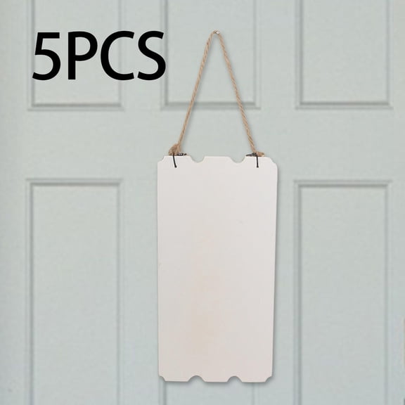 5x Unfinished Hanging , Hang Tag Wooden Slices Decorative Banners Sheet Blank Wooden Plaque for Hotel Decor Festivals Painting Shop Vertical
