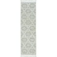 thumbnail image 2 of 8' Ivory Beige Machine Woven Geometric With Fringe Indoor Runner Rug, 2 of 2