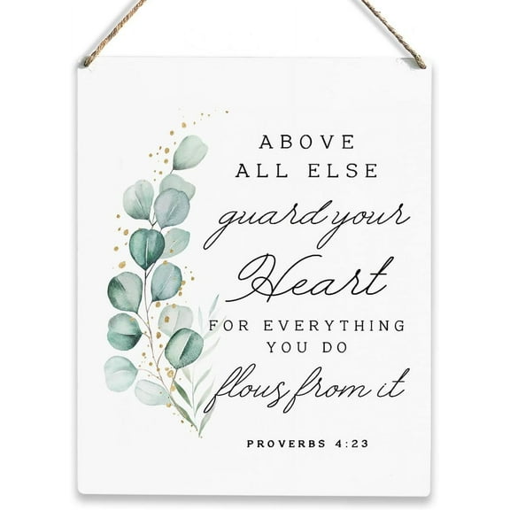 8x10 Inch Christian Inspirational Quotes Wall Decor Motivation Rustic Religious Decorative Wall Hanging Wooden Sign Positive Bible Verse Farmhouse Wood Plaque For Home Office Bar Outdoor Decoration