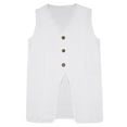 thumbnail image 3 of Dpytoraw Women's Long Linen Vest Summer Casual Sleeveless, 3 of 4