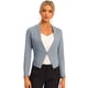 thumbnail image 1 of Chaqueta Corta Casual De Negocios De Oficina De Trabajo Sin Cuello Para Mujer Gris azul3 XL, 1 of 6