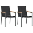 thumbnail image 2 of vidaXL 3 Piece Garden Dining Set Black Textilene and Steel, 2 of 5