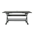 thumbnail image 2 of Rocelco 46" Large Height Adjustable Standing Desk Converter | Quick Sit Stand Up Triple Monitor Riser | Gas Spring Assist Computer Workstation | Retractable Keyboard Tray | Black (R DADRB-46), 2 of 7