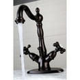 thumbnail image 3 of Kingston Brass KS1435BX Vintage Two-Handle Bathroom Faucet with Brass Pop-Up and Cover Plate, Oil Rubbed Bronze, 3 of 4