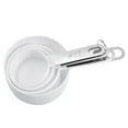 thumbnail image 1 of facefd 4pcs/Set Graduated Measuring Spoon Cup Stainless Steel PP Baking Measurement Tool White Measuring Cup, 1 of 8
