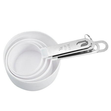 

Hi.FANCY 4pcs/Set Graduated Measuring Spoon Cup Stainless Steel PP Baking Measurement Tool White Measuring Cup