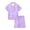 Leopard Purple, variant on Little & Big Girls Pajama Yellow & Pink Leopard Satin Silky Short Sleeves Set Trendy Cozy 2-PC Outfit Kid Size 14