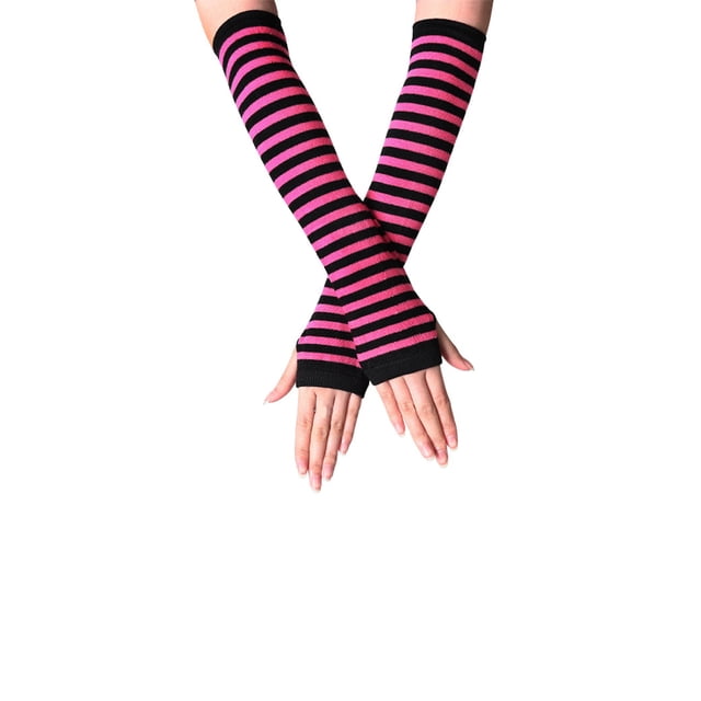 Matsuzay 1 par de guantes sin dedos para niña, guantes de punto cómodos de estilo Simple, cubiertas de brazo para niñas, cubierta de mano para al Suministros térmicos negro, rosa rojo Matsuzay HA059148-13