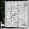 thumbnail image 4 of Ambesonne Black White Shower Curtain, French Map Island, 69"Wx70"L, Black and White, 4 of 5