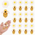 thumbnail image 3 of 50 piezas de diminutas abejas de resina, diseño de margaritas, con parte trasera plana, adornos de flores de abejas, con caja de almacenamiento, mini resina, abejas para manualidades,, 3 of 5