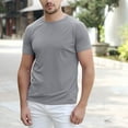 thumbnail image 2 of GXWEA Polyester Spandex Shirts For Men White Athletic Shirt Men Athletic Shirts For Men Short Sleeve Quick Dry Workout Running Gym Sport Exercise Tee Moisture Wicking Grey M, 2 of 7