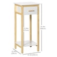 thumbnail image 3 of HOMCOM Table d'Appoint Étroit avec Tiroir, Étagère de Rangement et Cadre en Bois de Pin, 3 of 10