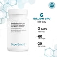 thumbnail image 6 of SuperSmart - Bifidobacterium Longum 6 Billion CFU per Day - Probiotics & Prebiotics | Non-GMO & Gluten Free - 60 DR Capsules, 6 of 9