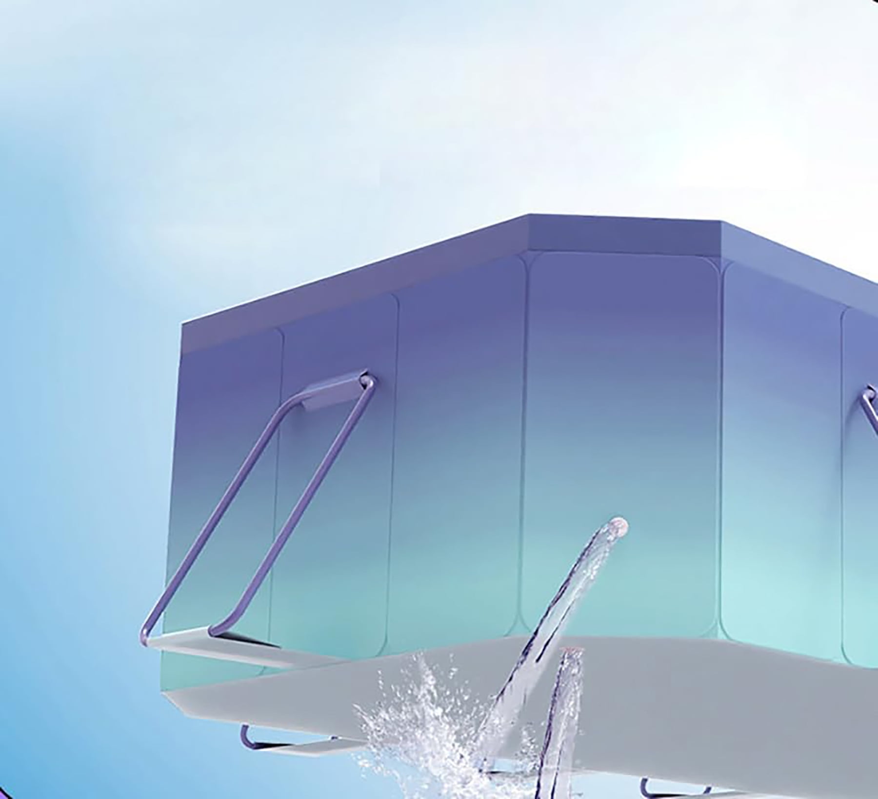 KFeng 102"  Foldable Family & Kids Swimming Pool,Metal Frame,Non - Inflatable,Blue
