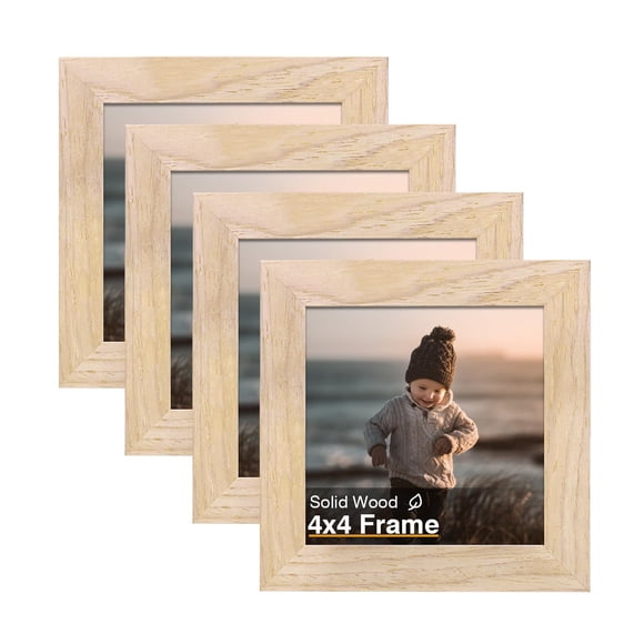 Marco de fotos KINLINK 4x4 de madera natural para pared o mesa