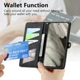thumbnail image 5 of Feishell for Google Pixel 8A Case Wallet,Retro High Quality Zipper Pouch PU Leather Strap Flip Case with Magnetic Closure,[RFID Blocking] Card Holder Kickstand for Google Pixel 8A,Black, 5 of 10