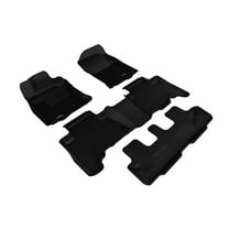 3D MAXpider Complete Set Custom Fit All-Weather Floor Mat for Select Toyota 4Runner Models - Kagu Rubber (Black)