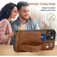 thumbnail image 6 of for iPhone 14 Plus Case, PU Leather Wallet Case Back with Elastic Card Slot Magnetic Clasp Kickstand Hand Strap Protective Cover for iPhone 14 Plus 6.7 inch 2022 (Brown), 6 of 17