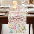 thumbnail image 3 of Table Runners 90 Inches Long Dress Scarves, Easter Eggs Farmhouse Coffee/Dining/Kitchen Table Runner for Living Room, Spring Watercolor Bunny Flower on Linen 13x90 Inch, 3 of 9