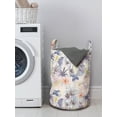 thumbnail image 3 of Botanical Laundry Bag, Arrangement of Endemic Flowers and Herbs with Hand Drawn Strokes Polka Dots, Basket with Handles Drawstring Closure for Laundromats, 13" x 19", White Multicolor, by Ambesonne, 3 of 4